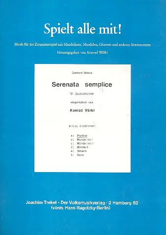 Preisreduziert Serenata semplice für Zupforchester