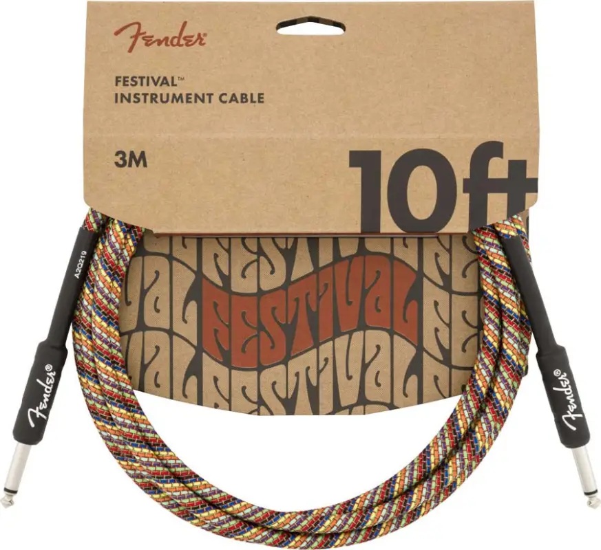 Begrenztes Angebot Fender 10' FESTIVAL INSTRUMENT CABLE PURE HEMP RAINBOW
