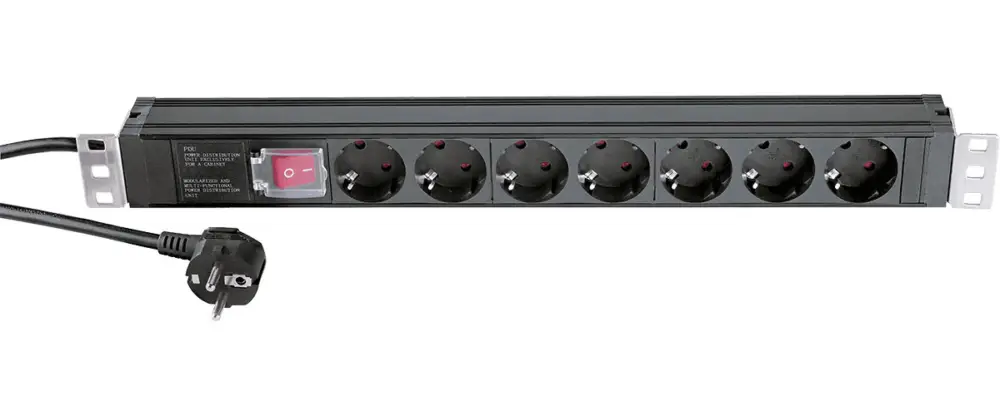 K&M 19" 230V RACKMOUNTABLE POWER SOCKET WITH 7 SOCKETS + INTER. Preisknaller