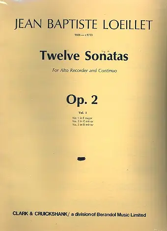 12 Sonatas op.2 vol.1 (nos.1-3) Saisonangebot