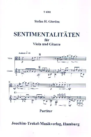 Sentimentalitäten für Viola und Gitarre Gratis Versand