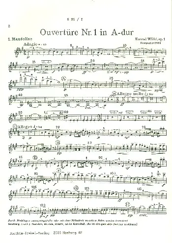 Zertifiziert Ouvertüre A-Dur Nr.1 op.1