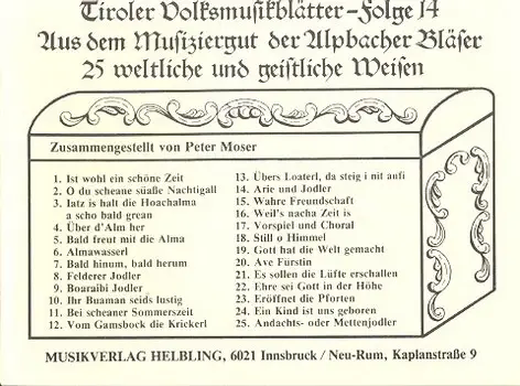 Aktuell Tiroler Volksmusikblõtter Band 14