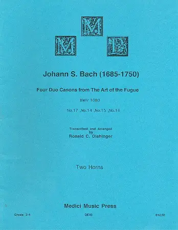4 Duo Canons BWV1080 from The Art of the Fugue Sichere Zahlung