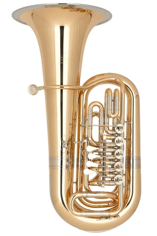 Kostenfreie Lieferung MIRAPHONE-Es-Tuba -Norwegian Star-, Goldmessing Neusilberkranz/lackiert